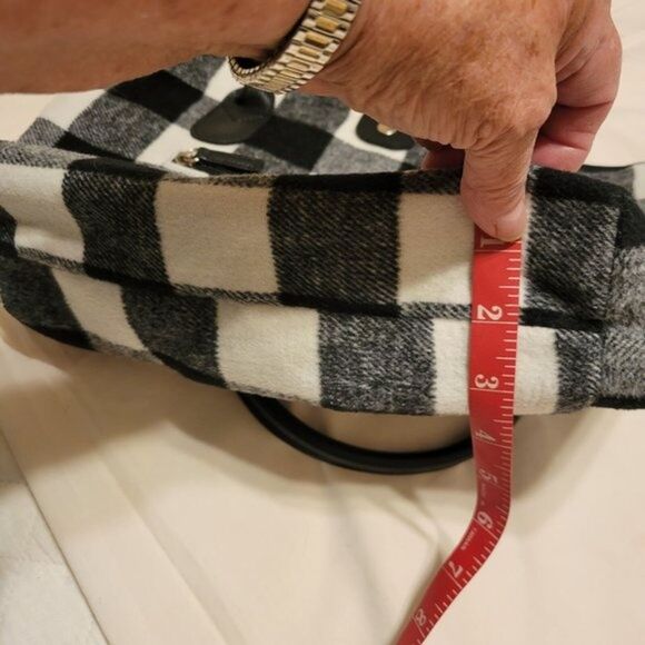 Weekender 2 piece set Black Plaid large tote small handbag - Picture 11 of 12
